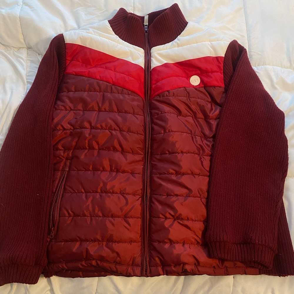 EV1 Red and White Puffer Jacket